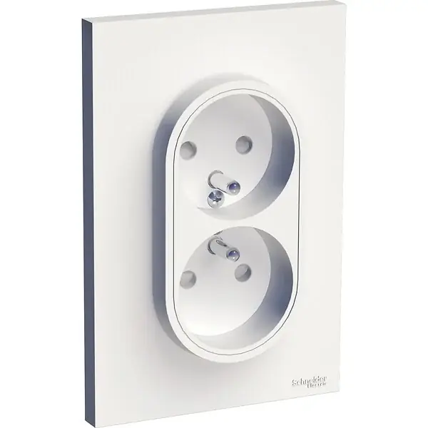 Prise électrique double 2P+T Odace - Blanc - 16A SCHNEIDER ELECTRIC Authentique