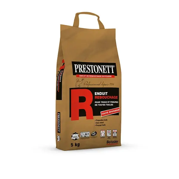 Enduit de rebouchage en poudre - Prestonett - Blanc - 5Kg Prix Cassé