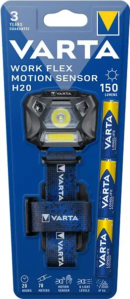 Lampe frontale - Work Flex Motion Sensor H20 - 150 lumens VARTA Populaire