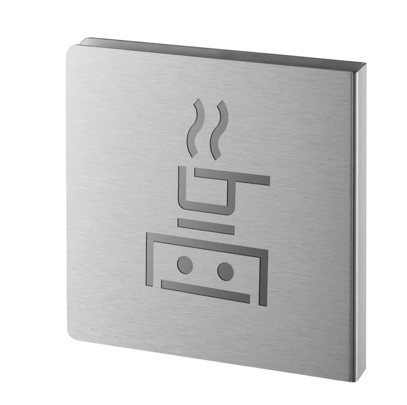 Plaque signalétique Cuisine 120 x 120 mm inox brossé THIRARD Populaire