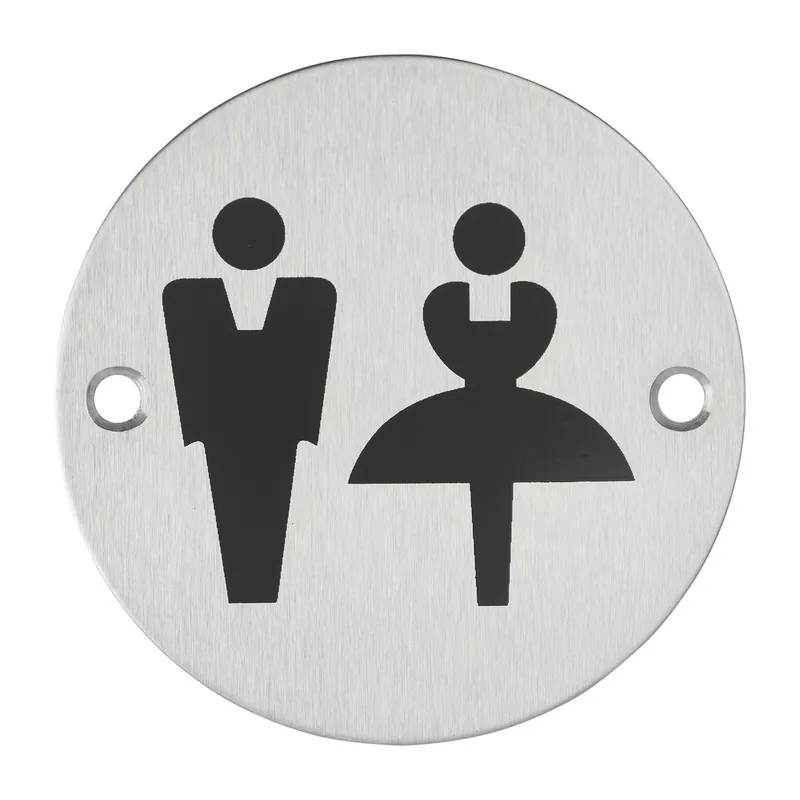 Top Vente Plaque signalétique à visser Wc mixte diamètre 76 mm THIRARD