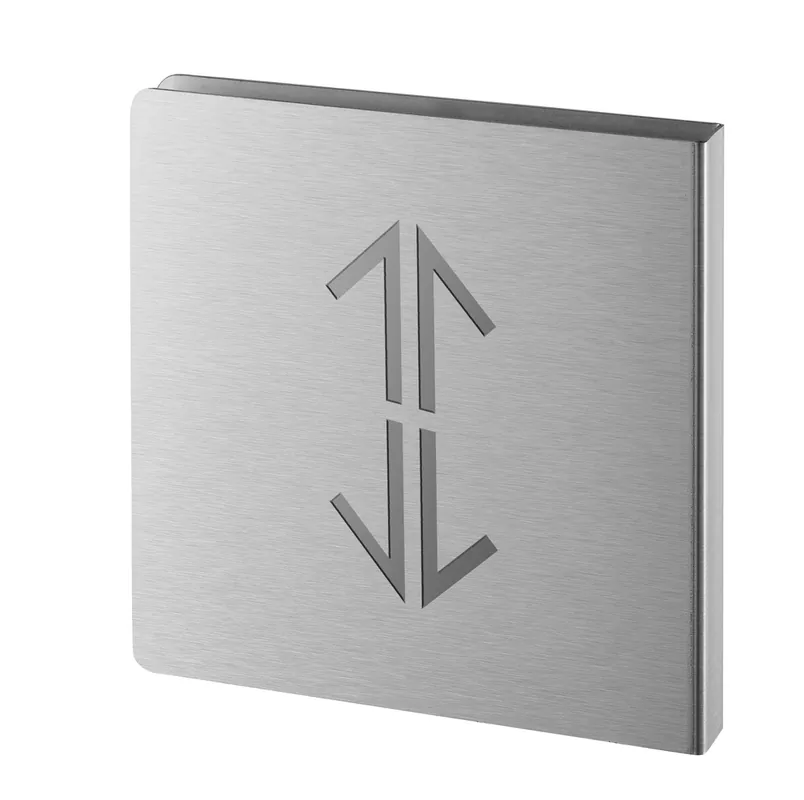 Bon Plan Plaque signalétique Fléche double 120 x 120 mm inox brossé THIRARD