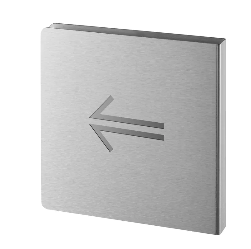 Plaque signalétique Fléche gauche 120 x 120 mm inox brossé THIRARD Réduction