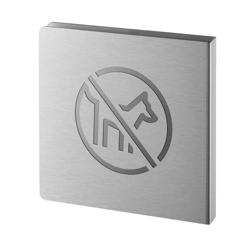 Acheter En Ligne Plaque signalétique Interdit au chien 120 x 120 mm inox brossé THIRARD