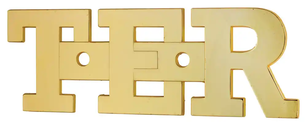 Jusqu'à Épuisement Des Stocks Plaque signalétique lettre Ter à visser hauteur 51 mm laiton THIRARD
