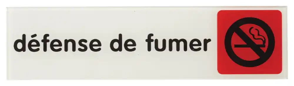 Plaque signalétique adhésive Défense de fumer 170 x 45 mm THIRARD Bon Marché