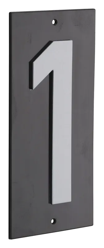Plaque chiffre 1 à visser 56 x 130 mm fond noir THIRARD Vente Flash