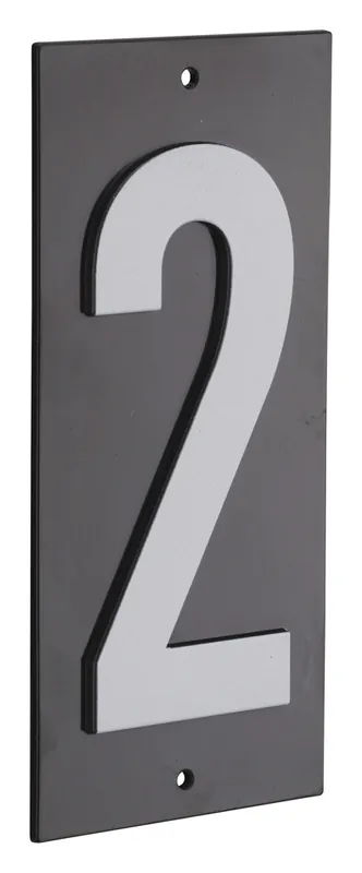 Plaque chiffre 2 à visser 56 x 130 mm fond noir THIRARD Bon Plan