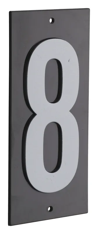 Plaque chiffre 8 à visser 56 x 130 mm fond noir THIRARD Populaire