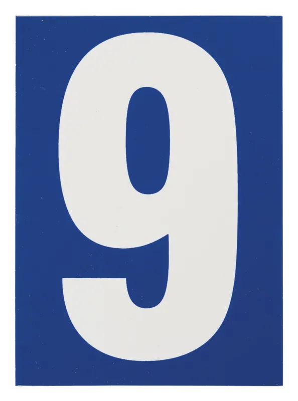 Remise Plaque chiffre 9 adhésive 65 x 90 mm fond bleu THIRARD