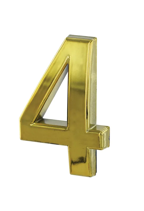 Remise Chiffre 4 adhésif hauteur 50 mm ABS doré THIRARD