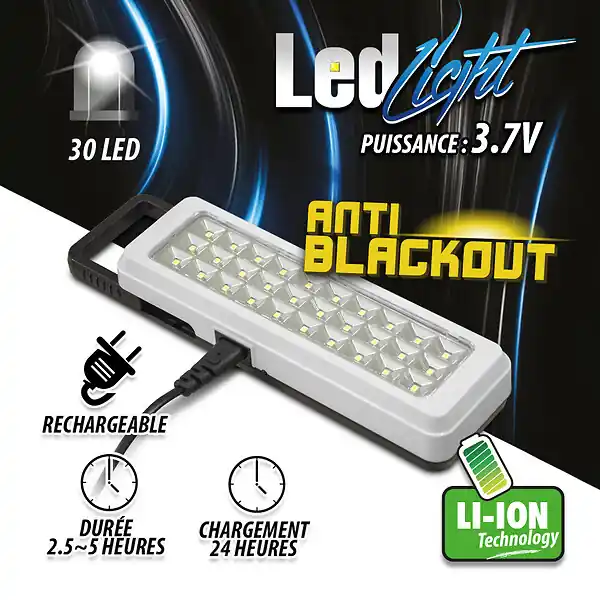 Lampe de secours 30 Leds - Anti blackout LED LIGHT Bon Marché
