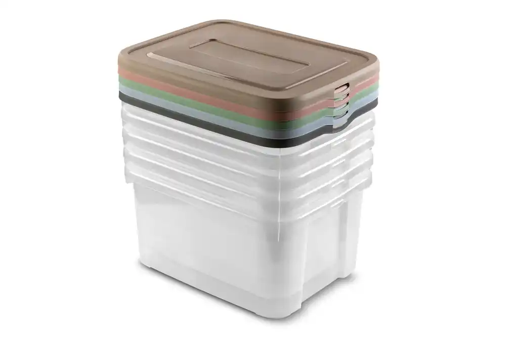 Retour Gratuit Boîtes de rangement en plastique recyclé Handy 25 L par 5 - CURVER