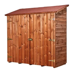 Abri mural de rangement grand volume avec étagères bois traité très haute température, Livraison à domicile incluse - HABRITA Usine Directe