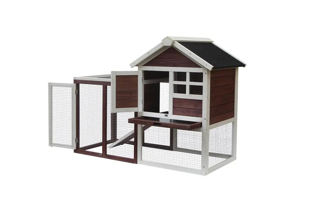 Poulailler bicolore standard bi-corps en bois avec toit bitumé 2 pentes 0,76 m², Livraison à domicile incluse - HABRITA Réduction