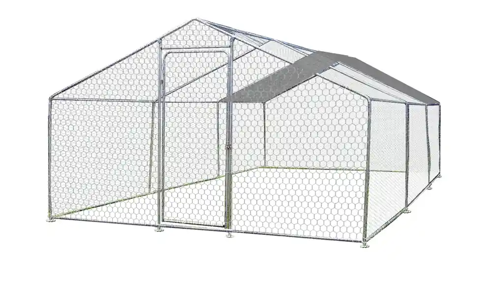 Enclos grillagé en acier pour poules 18 m² + bâche de toit polyester, Livraison à domicile incluse - HABRITA Haute Qualité