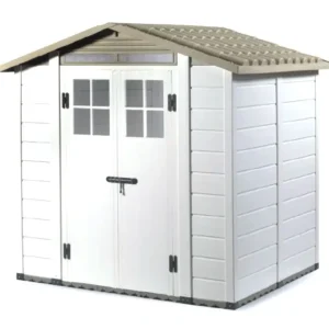 Abri de jardin en résine avec toit bi-pente et plancher en dalle composite 3,13 m², Livraison à domicile incluse - HABRITA Expédition Rapide