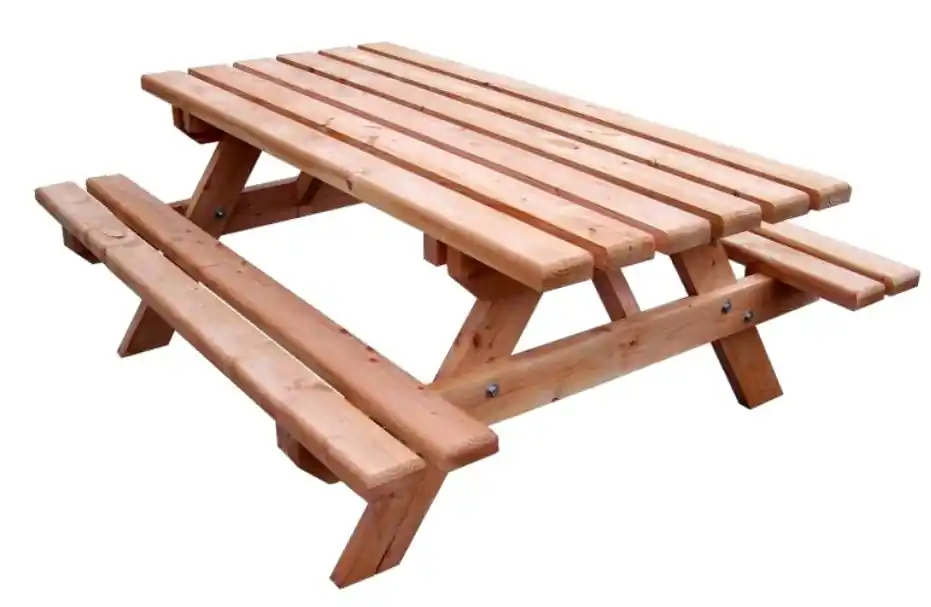 Table pique-nique en bois MUNICH en douglas L 190 x l 162 x h 75 cm 6 personnes, Livraison à domicile incluse - HABRITA Solde