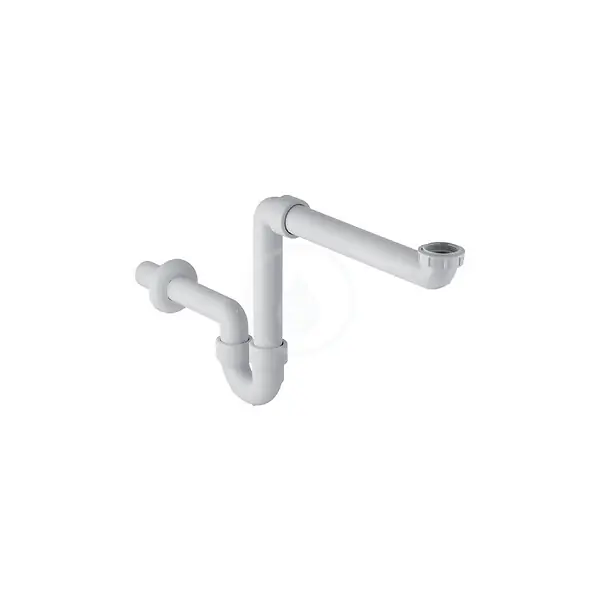 Siphon en tube coudé pour lavabo, modèle gain de place, sortie horizontale, Blanc alpin (151.107.11.1) GEBERIT Offre Du Jour