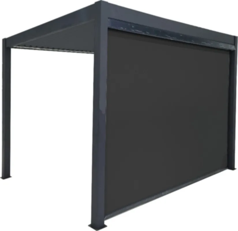 Rideau pour pergola bioclimatique PER4030BI et PER4030BISOL en PVC gris 3 m, Livraison à domicile incluse - HABRITA Offre Limitée