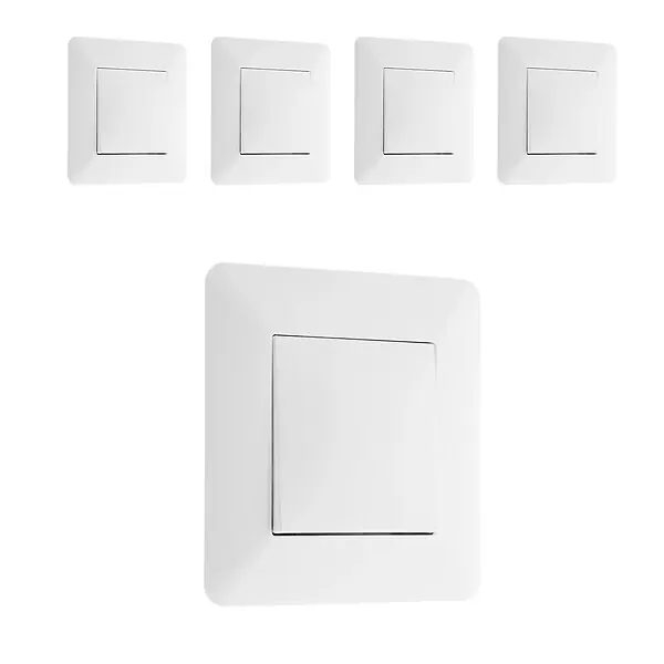 Nouvel Arrivage Lot de 5 boutons poussoirs Artezo - Blanc - Zenitech