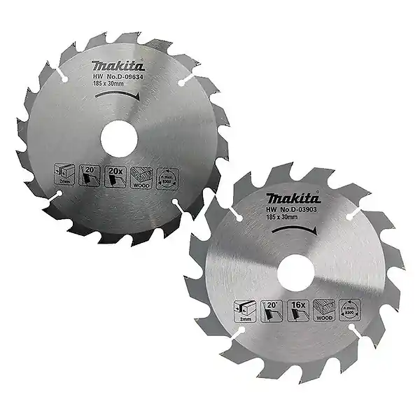 Meilleur Prix Lot de 2 lames carbure bois MAKITA D-20052 185x30mm, 16/20 dents, pour scies circulaires
