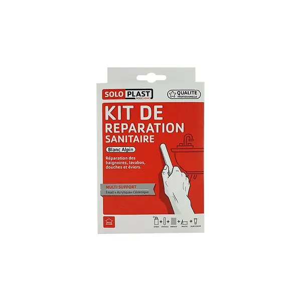 Produit De Marque Kit de réparation sanitaire blanc - Émail - Bi-composant SOLOPLAST