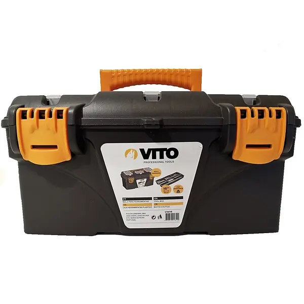 Offre Du Jour Boite à outils 16" Mallette de bricolage 410 x 209 x 195 mm 2 organiseurs et porte outils Amovible VITO
