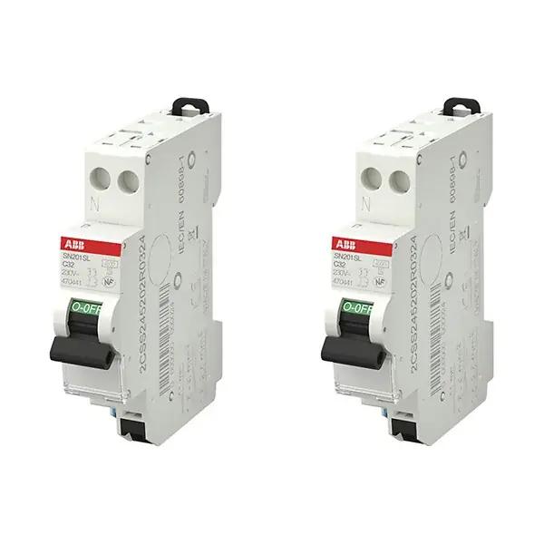 Produit De Marque ABB Lot de 2 disjoncteurs automatiques Ph+N raccordement Rapide 32A-4,5Ka