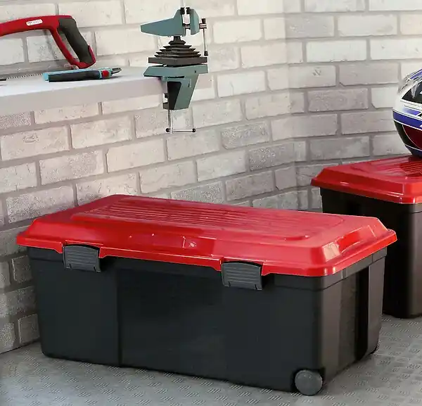 Lot de 3 malles de rangement - Noir et rouge - 40L SUNDIS Quantité Limitée