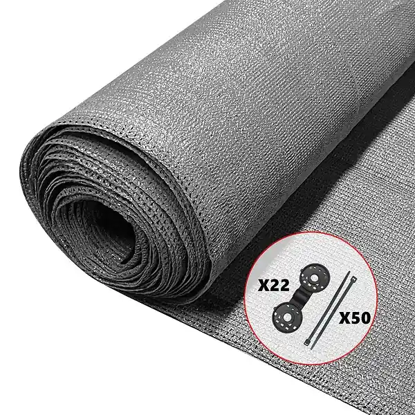 Brise vue occultant en HDPE 150g/m² 1x10m avec attaches de fixation gris VOUNOT Livraison Express