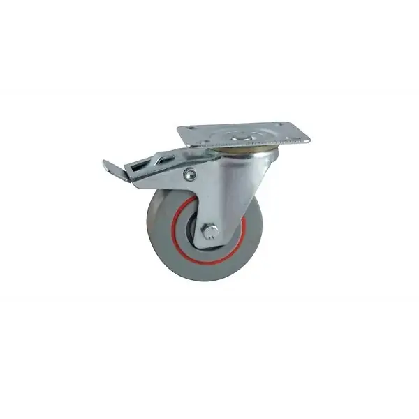 ROULETTE SATURNE GRISE 125MM PIVOTANTE A FREIN AVL Réduction