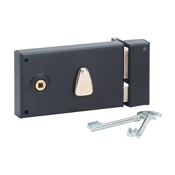 Achat Immédiat Serrure en applique pêne dormant demi tour 140 mm droite + 2 clés GO/ON