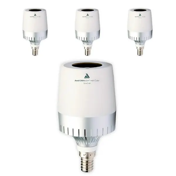 Lot de 4 ampoules LED E14 Bluetooth + enceinte avec télécommande - Chacon Pas Cher