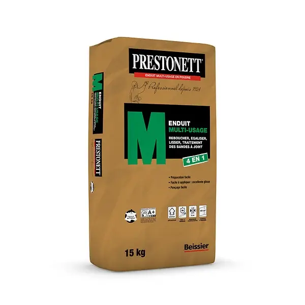 Enduit multi-usage en poudre - Prestonett M - Blanc - 15Kg Retour Gratuit