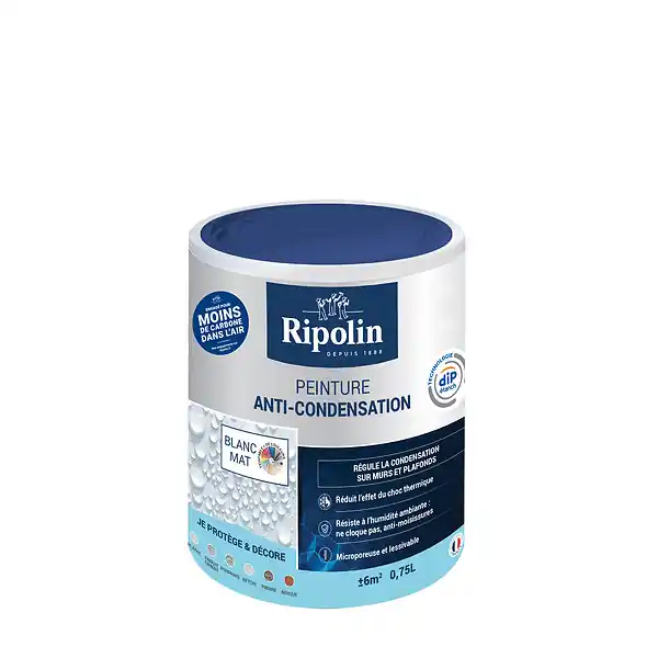 Prix Réduit Peinture anti-condensation blanc mat - 0,75 L RIPOLIN