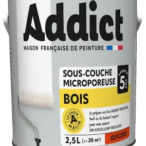 Sous-couche bois ADDICT 2.5L - Blanc - Glycéro Top Vente