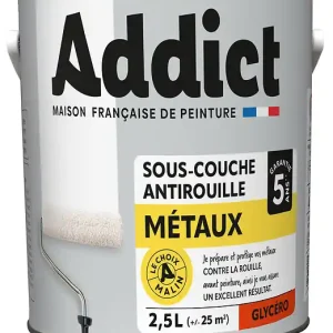 Sous-couche métaux antirouille - Blanc mat - 2.5L ADDICT Haute Qualité