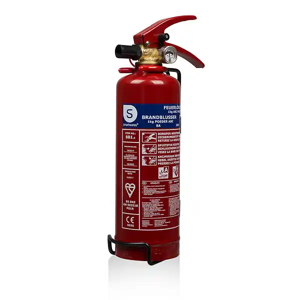 Extincteur à poudre 1kg - Acier - Classes ABC - Rouge SMARTWARES Promotion