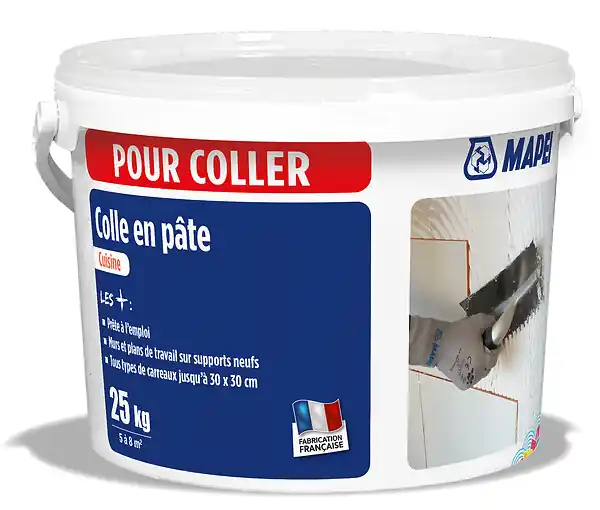 Colle pâte carreaux - Murs plans de travail - Blanc - 3 kg MAPEI Seulement Aujourd'hui