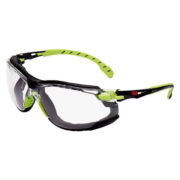 Commander Vite Lunettes 3M™ Solus™ 1000 traitement Scotchgard™ - Branches Vert/Noir - Joint amovible Transparent