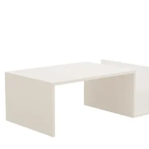 Petit Prix Table basse en bois "Memo" - 86 x 50 x 32 cm - Blanc HABITAT ET JARDIN