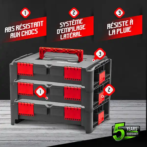 Lot de 3 coffrets empilables BEPS1 - Constructor Achetez Aujourd'hui