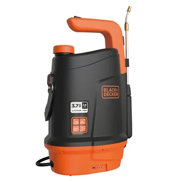 Pulvérisateur Électrique 5L, Batterie Lithium 3,7 V / 2,6 Ah Pulvérisateur Jardin Végétaux + Lance Télescopique Black+Decker Haute Qualité