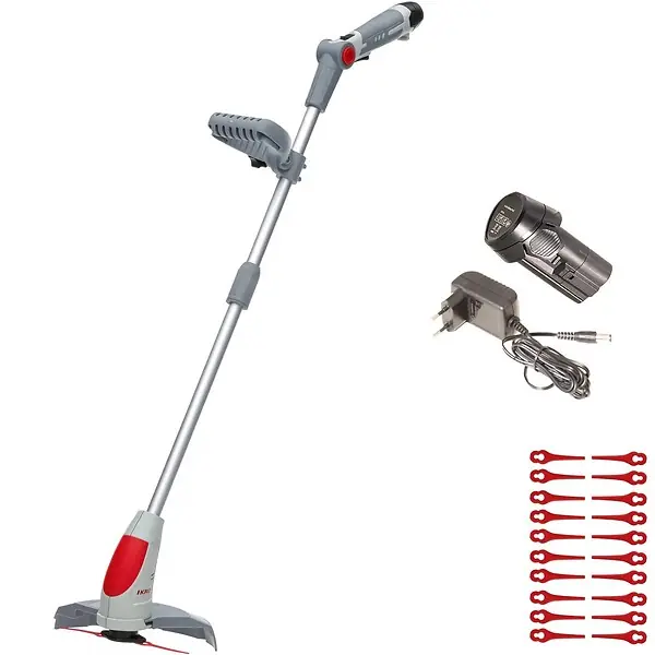 Coupe bordure à batterie 12V Lithium 2,5Ah - Chargeur 12V - 20 Couteaux en nylon Inclus IKRA Offre Exclusive