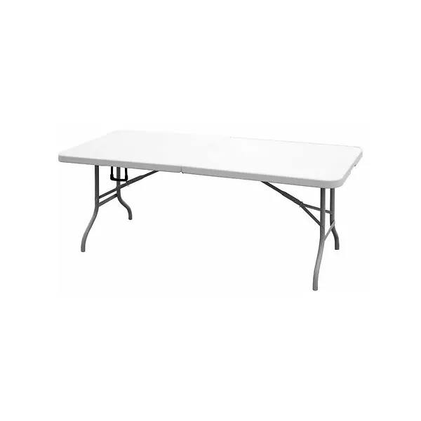 Marque Table de jardin pliante 8 places 180x75xH74 cm Blanche Polypropylène Haute resistance Camping Réceptions KZ GARDEN