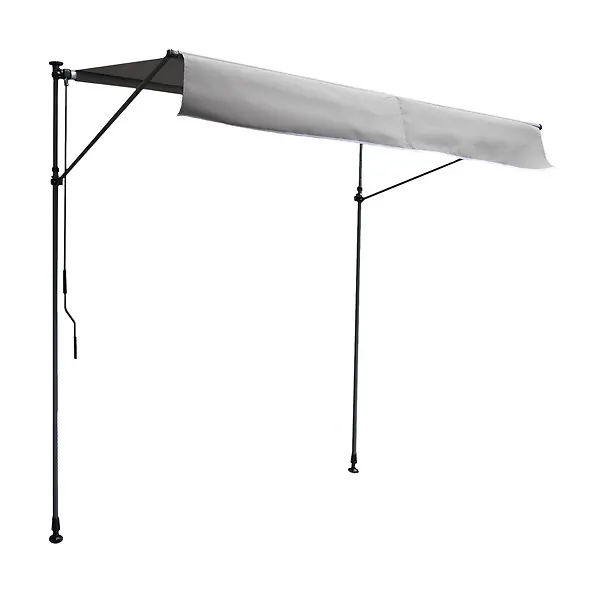 Jusqu'à Épuisement Des Stocks Store banne pour balcon CHENE 2 × 1,2m - Toile grise et structure grise HAPPY GARDEN