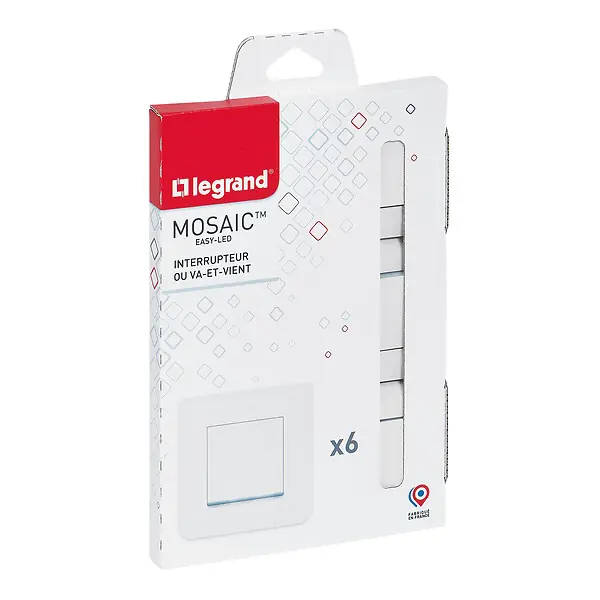 Commander Maintenant Lot de 6 interrupteurs va-et-vient Mosaic Blanc 10A LEGRAND