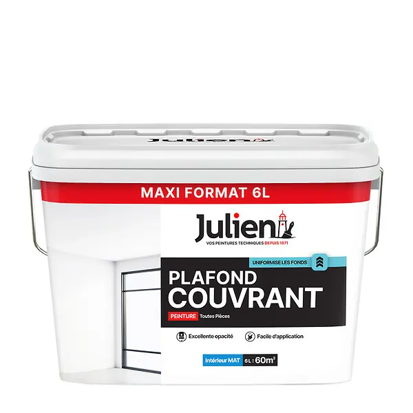 Populaire Peinture plafond couvrante - Blanc - 6L JULIEN