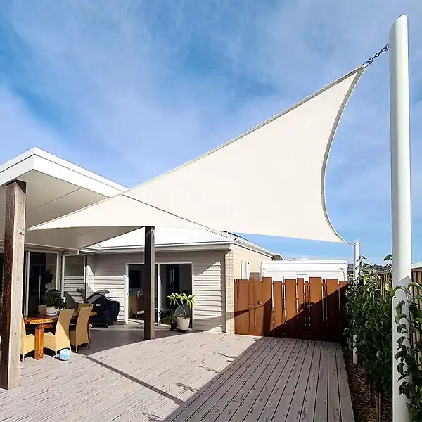 Voile d‘ombrage 3 x 3 x 4,24 m imperméable 220g/m² Haute densité - Tissu déperlant - Beige crème COTE STORE Acheter En Ligne